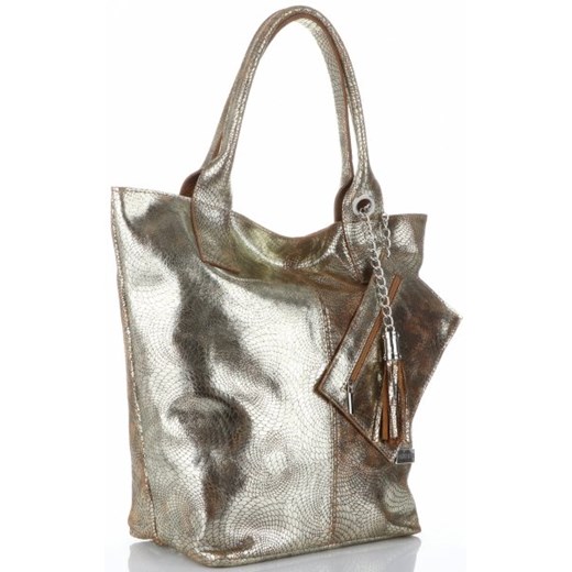 Shopper bag Vittoria Gotti glamour skórzana lakierowana 