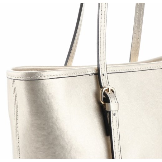 Shopper bag Genuine Leather elegancka bez dodatków na ramię matowa skórzana 