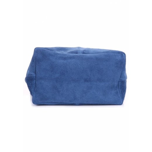 Torebka skórzana  Shopper bag zamsz naturalny Niebieska (kolory)