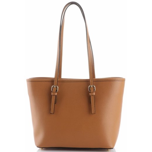 Shopper bag Genuine Leather bez dodatków matowa duża elegancka na ramię 