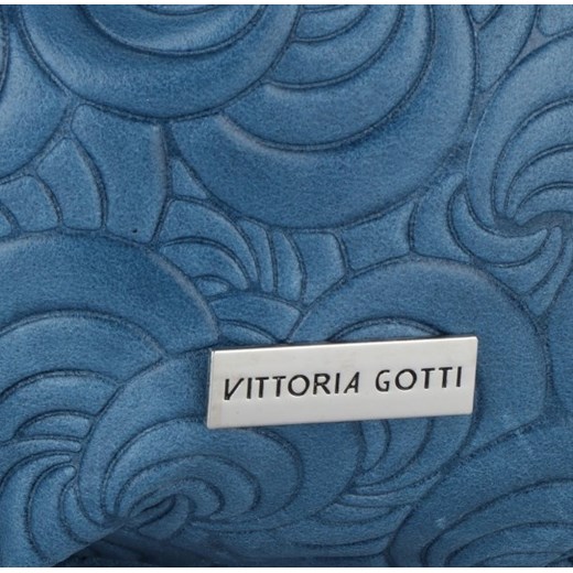 Vittoria Gotti Uniwersalna FirmowaTorebka Skórzana z modnymi tłoczonymi Jeansowa (kolory)