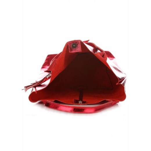 Włoskie Torebki Skórzane typu Shoppe XL Czerwony Lakier Błysk (kiolory)
