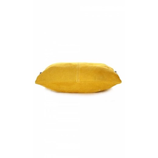 Włoskie Torebki Skórzane Genuine Leather z Zamszu Naturalnego Żółta (kolory)