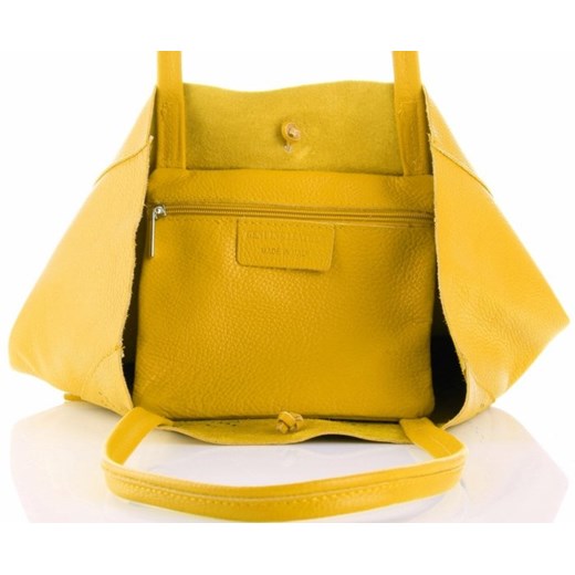 Shopper bag Vittoria Gotti na ramię skórzana duża bez dodatków 