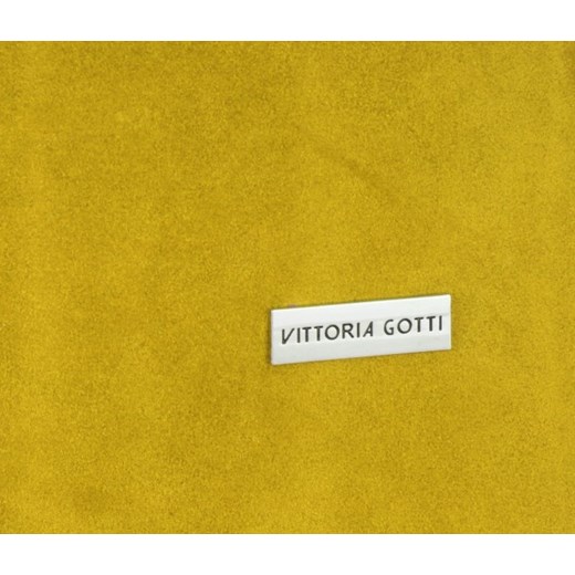 Uniwersalne Torebki Skórzane Firmowy Shopperbag Vittoria Gotti Made in Italy w rozmiarze XXL Zamsz Naturalny wysokiej jakości Żółta(kolory)