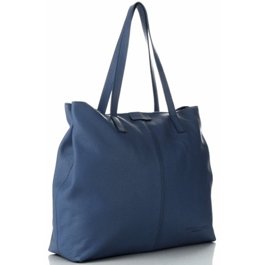 Shopper bag Vittoria Gotti duża skórzana matowa bez dodatków 