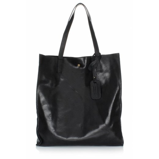 Torba Skórzana Shopper Bag z Kosmetyczką Czarna (kolory)