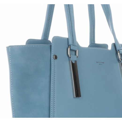 Shopper bag niebieska David Jones na ramię bez dodatków duża matowa elegancka 