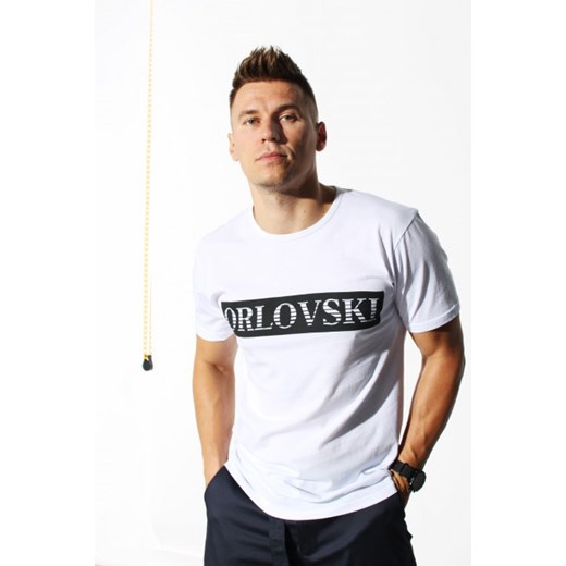 T-shirt męski Edward Orlovski biały z krótkim rękawem 