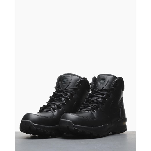 Buty zimowe męskie czarne Nike sznurowane skórzane 
