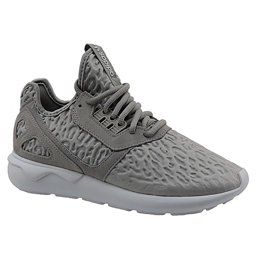 Buty sportowe damskie szare Adidas sneakersy młodzieżowe tubular z tkaniny sznurowane