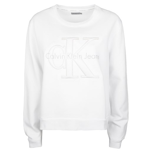 Bluza damska biała Calvin Klein z haftem na jesień 