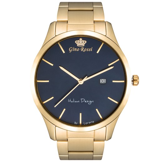 Zegarek GINO ROSSI 11976B-6D1 (zg261e) g./blue - Złoty