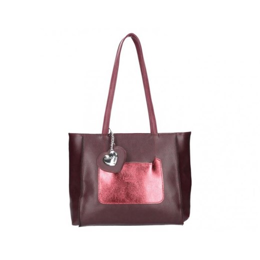 Shopper bag Chiara Design na ramię czerwona w stylu młodzieżowym 