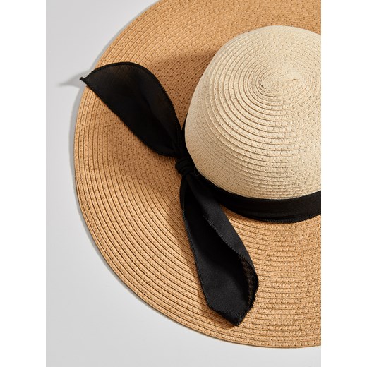 Mohito - Słomkowy kapelusz z kokardą - Beżowy  Mohito One Size 