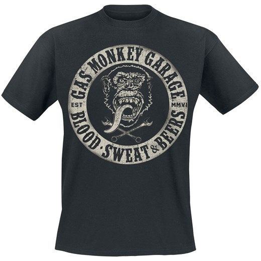 Gas Monkey Garage - Blood, Sweat &amp; Beers - T-Shirt - czarny