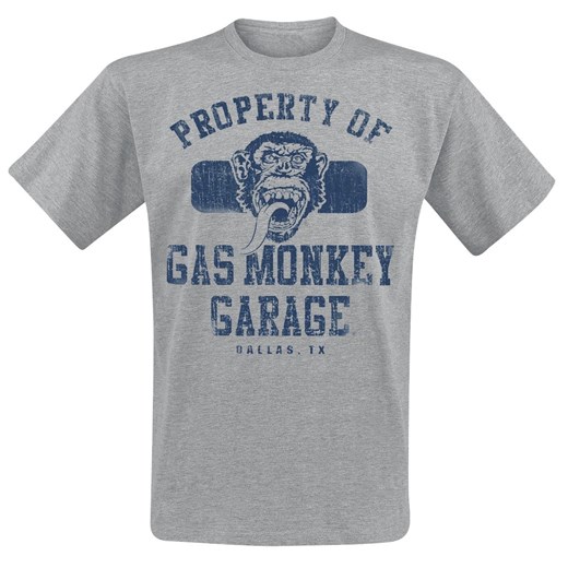 T-shirt męski szary Gas Monkey Garage bawełniany