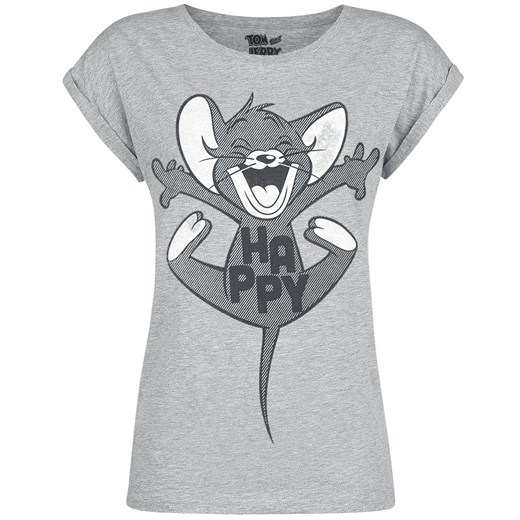 Tom und Jerry - Happy - T-Shirt - odcienie szarego
