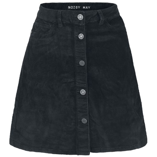 Noisy May - Sunny Short Corduroy Skater Skirt - Spódnice - czarny  Noisy May XS EMP promocyjna cena 