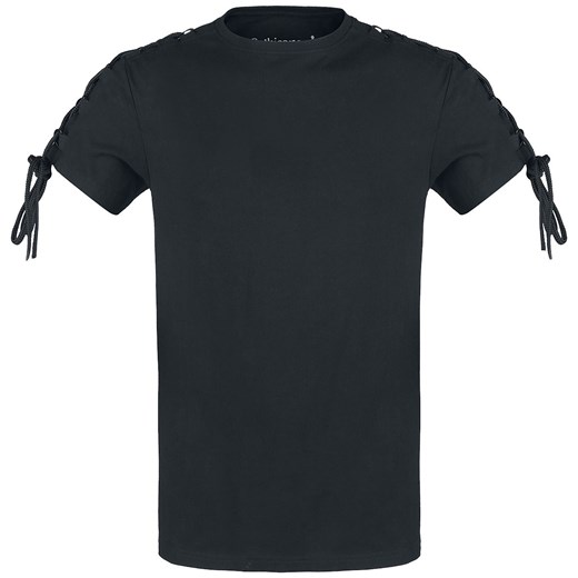 T-shirt męski Gothicana By Emp czarny letni z krótkim rękawem 
