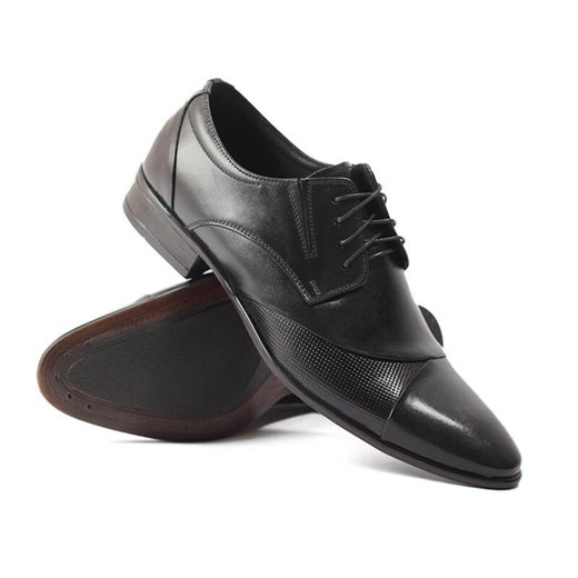 Skórzane buty wizytowe z asymetrycznym noskiem Ander czarne