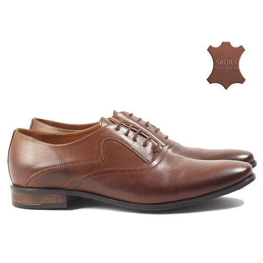 Eleganckie skórzane buty wizytowe oxfordy Markus brązowe