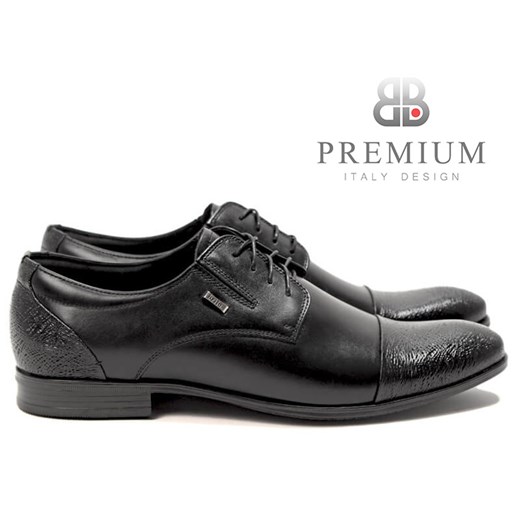 Eleganckie buty wizytowe z nowoczesną teksturą Nestor czarne