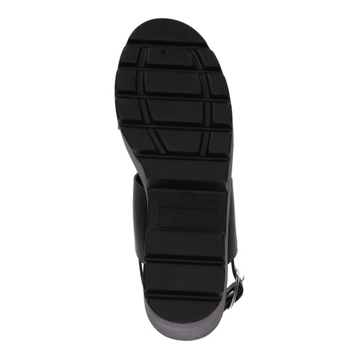 Sandały damskie czarne Mtng eleganckie z klamrą na platformie 