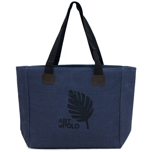 Shopper bag Art Of Polo duża w stylu młodzieżowym bez dodatków z nadrukiem 