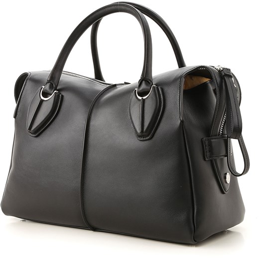 Czarna shopper bag Tods do ręki matowa elegancka 