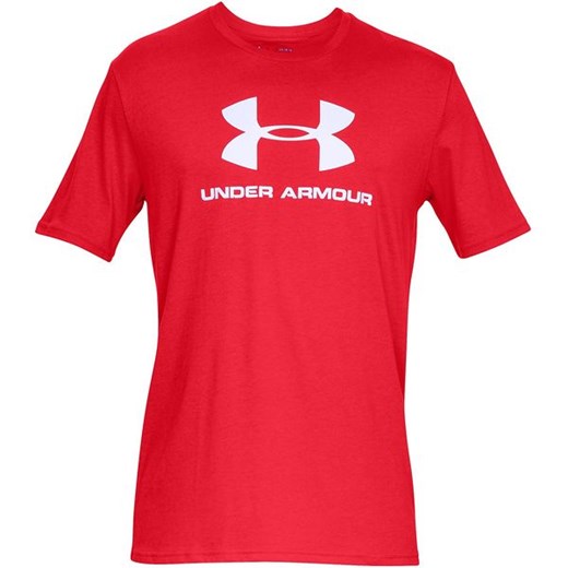 T-shirt męski Under Armour czerwony z krótkim rękawem 