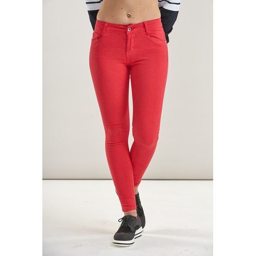 Gładkie spodnie Nora-Czerwone