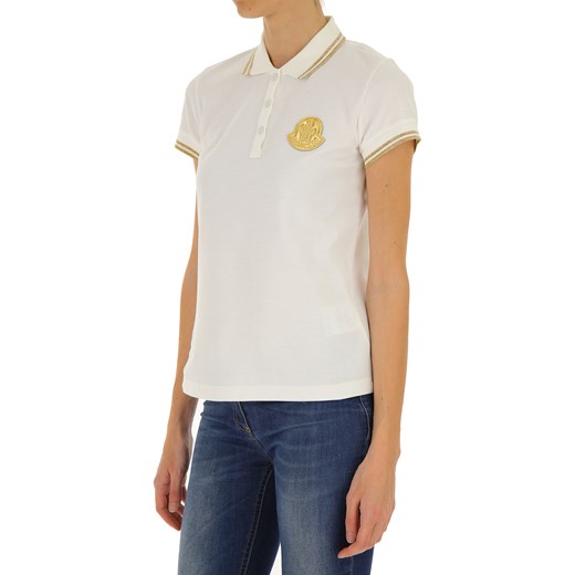 Moncler Koszulka Polo dla Kobiet Na Wyprzedaży, biały, Bawełna, 2019, 38 40