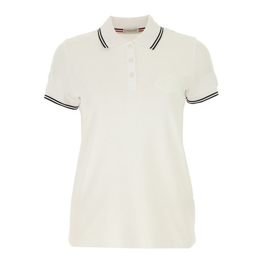Moncler Koszulka Polo dla Kobiet Na Wyprzedaży, biały, Bawełna, 2019, 38 40