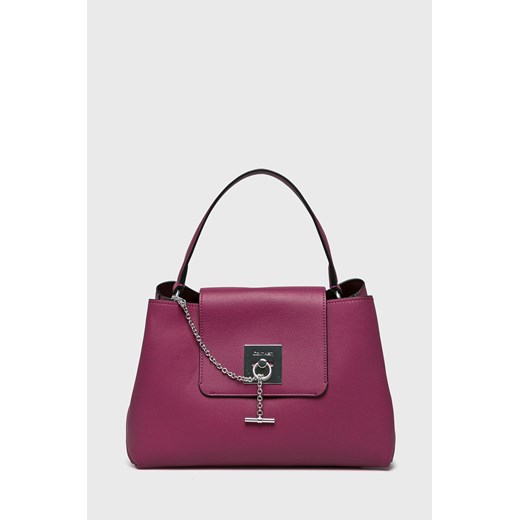 Calvin Klein shopper bag fioletowa elegancka bez dodatków 