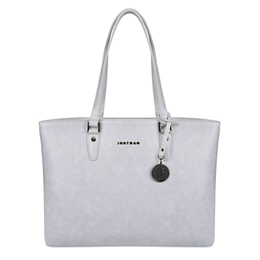 Shopper bag Justbag mieszcząca a5 elegancka z breloczkiem 