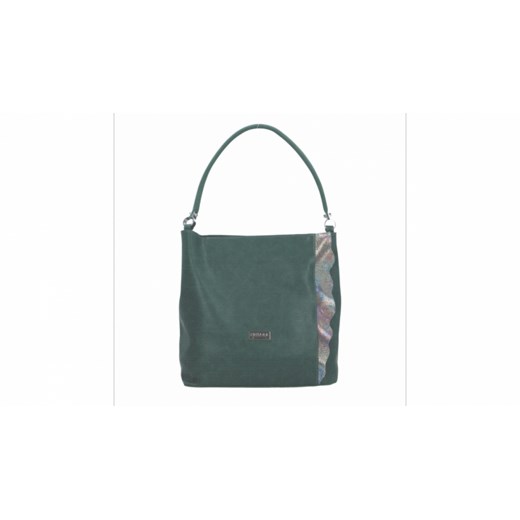 Chiara Design shopper bag zielona bez dodatków z zamszu 