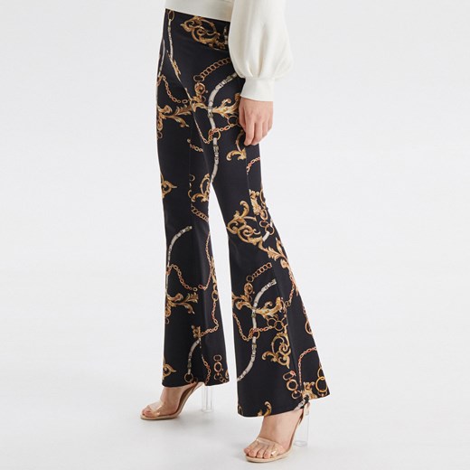 Cropp spodnie damskie w abstrakcyjne wzory