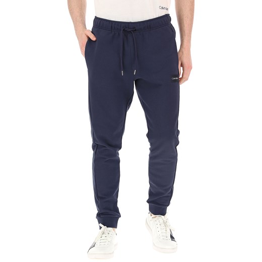 Spodnie męskie Calvin Klein bawełniane niebieskie 