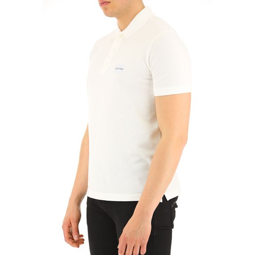 T-shirt męski beżowy Calvin Klein z bawełny z krótkim rękawem 