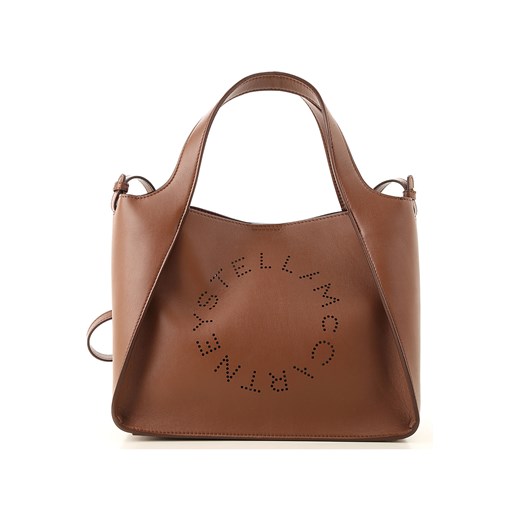 Shopper bag brązowa Stella Mccartney bez dodatków ze skóry ekologicznej 
