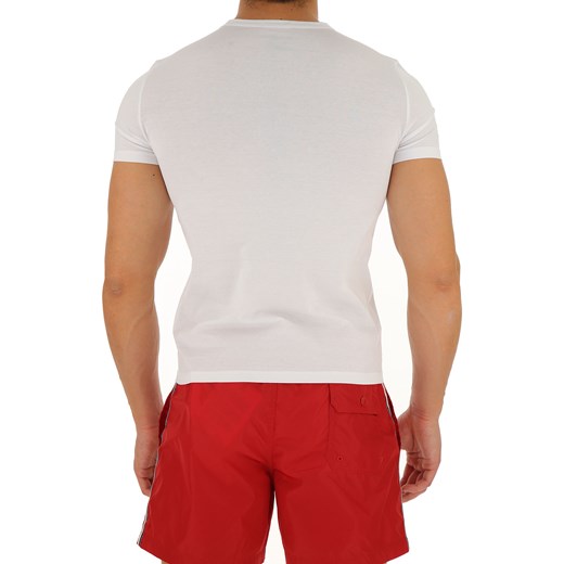Moncler t-shirt męski biały z krótkim rękawem z bawełny 