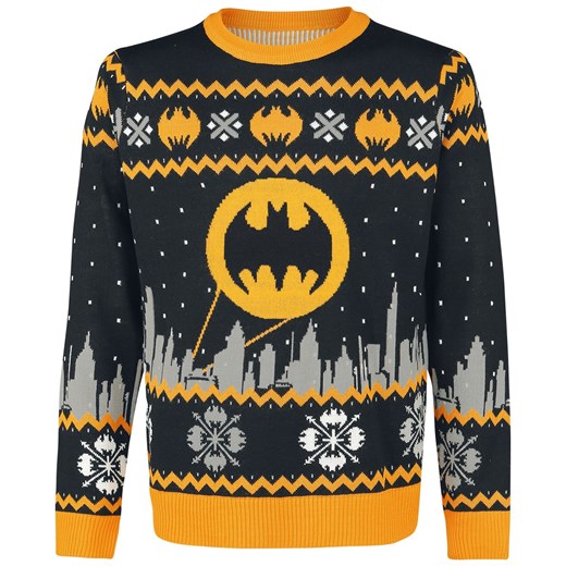 Batman - Gotham - Christmas jumper - czarny szary żółty