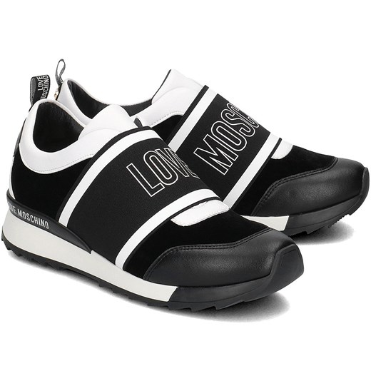 Buty sportowe damskie Love Moschino sneakersy młodzieżowe z weluru 
