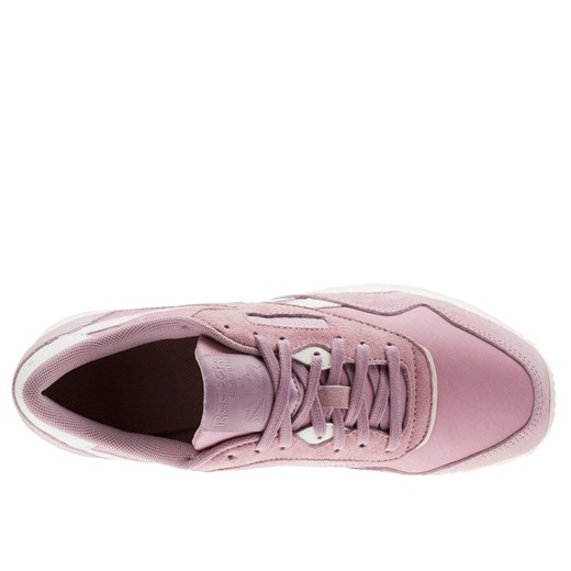 Buty sportowe damskie Reebok nylon płaskie różowe wiązane 
