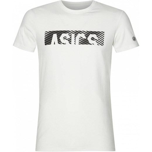 asics essential diagonal short sleeve top brillant white / permformance black