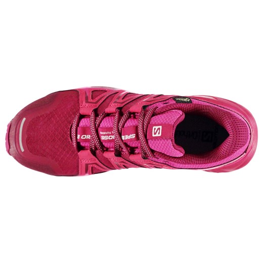 Salomon buty sportowe damskie do biegania speedcross różowe na płaskiej podeszwie gładkie 