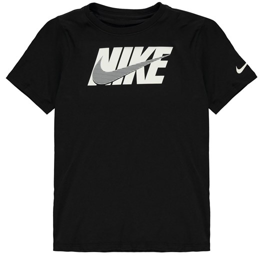 T-shirt chłopięce Nike z krótkim rękawem czarny z napisami 