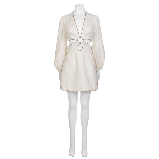 Sukienka Zimmermann biała mini z długimi rękawami 