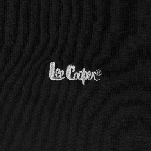 T-shirt męski czarny Lee Cooper z krótkimi rękawami 